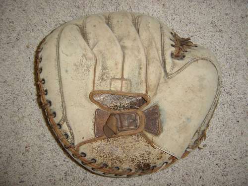 White Sewn Pocket Catchers Mitt Back